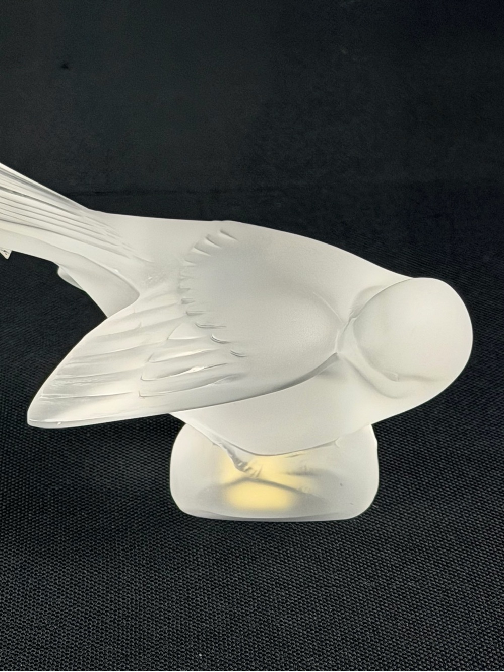 Lalique Frosted White Glass Bird Sculpture